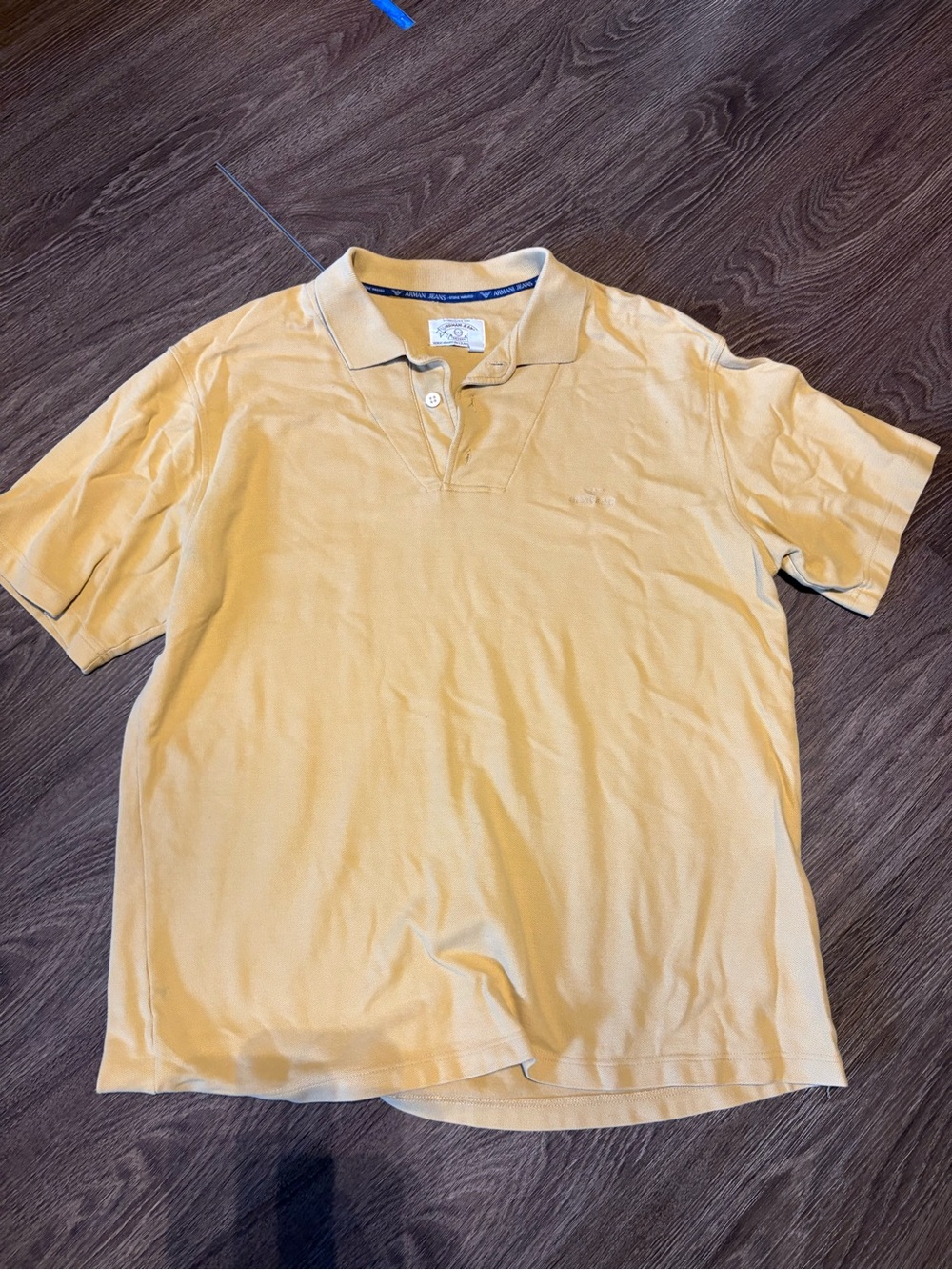 Armani Jeans Men's Light Yellow Polo Shirt